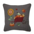 thumbnail image 1 of Pillow Perfect 629056 Pumpkins, Sunflower & Wheelbarrow Embroidered Decorative Pillow, Multicolor, 1 of 1