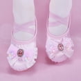 thumbnail image 2 of Miqool Kids 2-12 Satin Ballet Dance Shoes Rhinestone Bow Soft Sole Slip-On Elastic Strap Stage Shoes Flats for Performance Gymnastics Yoga, 2 of 9