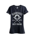 thumbnail image 1 of Thread Tank Diamonds Are A Girls Best Friend Women's Fashion Relaxed Crewneck T-Shirt Tee Heather Navy Large, 1 of 1