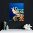 thumbnail image 4 of Nawypu  Large Blue  Wall Art Turtle Looking Swim in The Sea Prints On Canvas The Picture Animal Painting Modern Underwater World Poster Framed Art Work for Home Decoration, 4 of 4