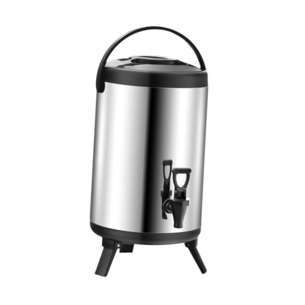 Dispensador de bebidas aislado con grifo, ollas para té y bebidas. 10 litros