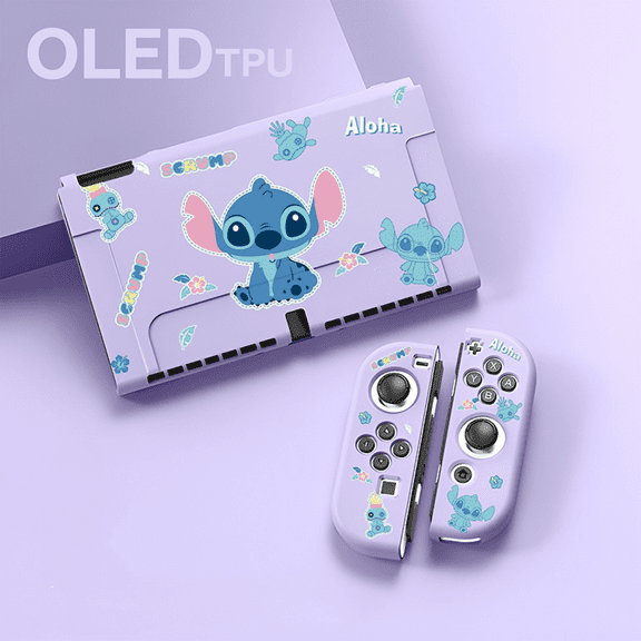 ZOOUSQII Stitch Protective Cover for Nintendo Switch OLED - Colorful Soft Shell Case for Controllers, Durable and Stylish Accessory SDZ311-242