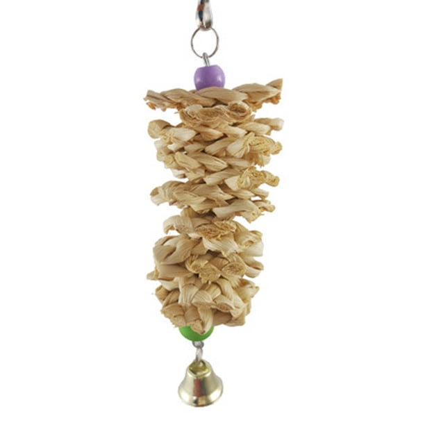 Greeniant Juguetes para pájaros, jaula colgante, juguete para masticar pájaros con cacatúa, producto, campana, hierba Natural, mordedura de Animal, Juguetes para pájaros Greeniant PT0145-00