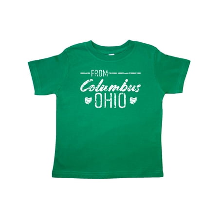

Inktastic From Columbus Ohio in White Distressed Text Gift Toddler Boy or Toddler Girl T-Shirt