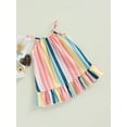 thumbnail image 3 of Bagilaanoe Toddler Baby Girls Summer Casual Dress Striped Sleeveless Ruffle Dress 6M 12M 2T 3T 4T Loose Beach A Line Sundress, 3 of 8