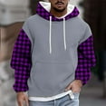 thumbnail image 2 of Txeol Oversized Hoodies for Men Big and Tall Fleece Lined Sweatshirts Christmas Plaid Long Sleeve Pullover Tops with Kangaroo Pocket Purple XXXXL, 2 of 6