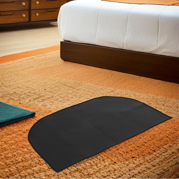 HONMEET Half Round Hearth Rug Fireproof Mat for Fireplace and Stove Floor , and