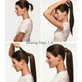 thumbnail image 6 of 22 34inches Long Straight Ponytail Synthetic Extensions Heat Resistant Hair Wrap Around Pony Hairpiece for Women, 6 of 10