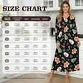 thumbnail image 7 of SEANATIVE Women's Christmas Sleep Dress Cozy Long Sleeve Nightgown Button Front Sleep Shirt Full-Length Bedroom Loose Loungewear House Coat, 3XL, Gingerbread Cookies Snowman Print Black, 7 of 7