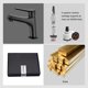 thumbnail image 3 of Grifo mezclador para lavabo, grifo monomando para baño, grifo mezclador de carrete de cerámica de bajo ruido, grifo para lavar a mano con aireador de ahorro de agua, negro Kuyhfg Bienvenido a Kuyhfg, 3 of 4