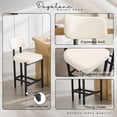 thumbnail image 5 of Dayalane 26" Modern Counter Stools Set of 2, Upholstered Chenille Bar Stools with Metal Legs, Curved Back Barstools for Kitchen Island, Home Pub,Dining Room, Beige, 5 of 9