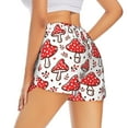 thumbnail image 2 of Uemuo Amanita Red Mushroom Pattern Women's Athletic Shorts High Waisted Running Shorts with Liner Pockets Gym Elastic Workout Shorts-XX-Large, 2 of 9