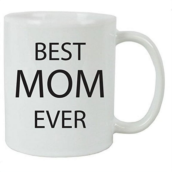 Best Mom Ever 11 oz White Ceramic Coffee Mug with Gift Box - Great Gift for Father's Day, Birthday, or Christmas Gift for Dads and Fathers