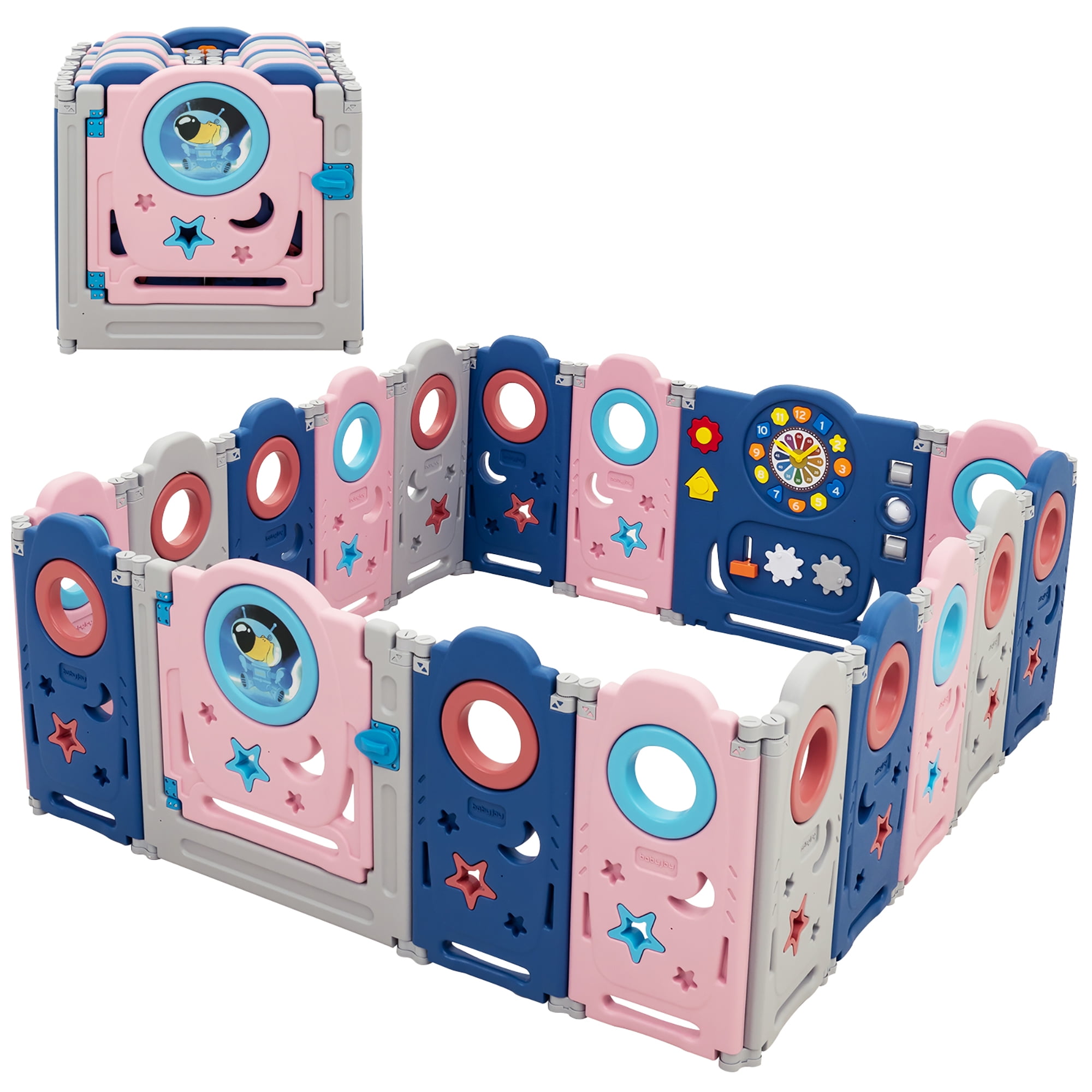Babyjoy 18Panel Foldable Baby Playpen Kids Safety Play Center with