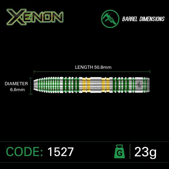 Winmau Xenon Steel Tip Dart Set 23 gram 90% Tungsten Alloy