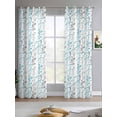 thumbnail image 2 of Aqua Grey Botanical Sheer Curtains 84 Inch Length 2 Panels Set for Living Room/Bedroom, Spring Floral Summer Farmhouse Kitchen Curtains Grommet Semi-Sheer Curtains Drapes Window Treatments 42"x84"x2, 2 of 7
