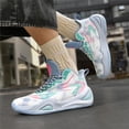 thumbnail image 6 of Bolognifi Men's High-Top Breathable, Non-Slip and Shock-Absorbing Basketball Shoes - BLUE_3.5, 6 of 7