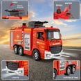 thumbnail image 5 of Mostop RC Fire Truck Toy, 2-in-1 Remote Control Rescue Fire Engine Toy, 2.4GHZ Fireman Electric Truck with LED Lights & Music, Red Toy for 3 Year Old Kids, 5 of 6