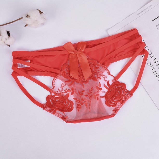 Bragas De Encaje Florales Cintura EláStica/Bragas De Encaje Para Mujer Regalo De San Valentinpangjing