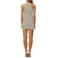 thumbnail image 5 of Kvture Womens Crewneck Sleeveless Mini Dresses Summer Fashion Party Prom Slim Fit Short Dress Khaki, 5 of 5