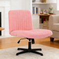 thumbnail image 2 of Wide Office Chair with Wheels Armless Office Chair Mid Back Computer Task Chairs for Make Up( with Wheels), 2 of 3