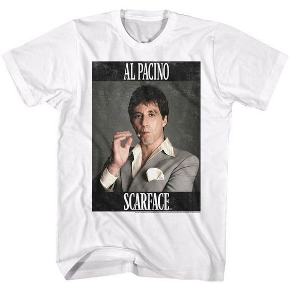 Scarface Pacino White Adult T-Shirt 5Xl