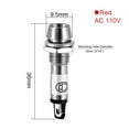 thumbnail image 2 of Indicator Light  110V, Neon Bulbs Red, Metal Shell Panel Mount 5/16" 8mm 4Pcs, 2 of 4