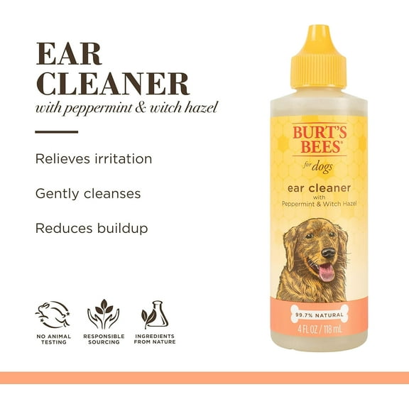 Burt's Bees Peppermint Ear Cleaner for Dogs, 4 Ounces