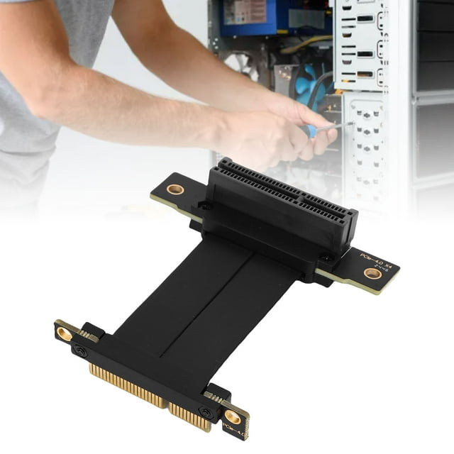 PCEI 4.0 Extension Cable, Flexible GPU Graphics Card Extension Cable, PCIe 4.0 4X Riser Cord, 8GB s Transfer Rate for PC Cases, AI Applications, Servers, Extreme Gaming
