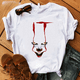 thumbnail image 5 of Nueva camiseta de verano con película de payasos de terror para niños, camiseta de algodón con estampado de Stephen King para niño y niña, camiseta de Pennywise para bebé, ropa para niño, 5 of 5