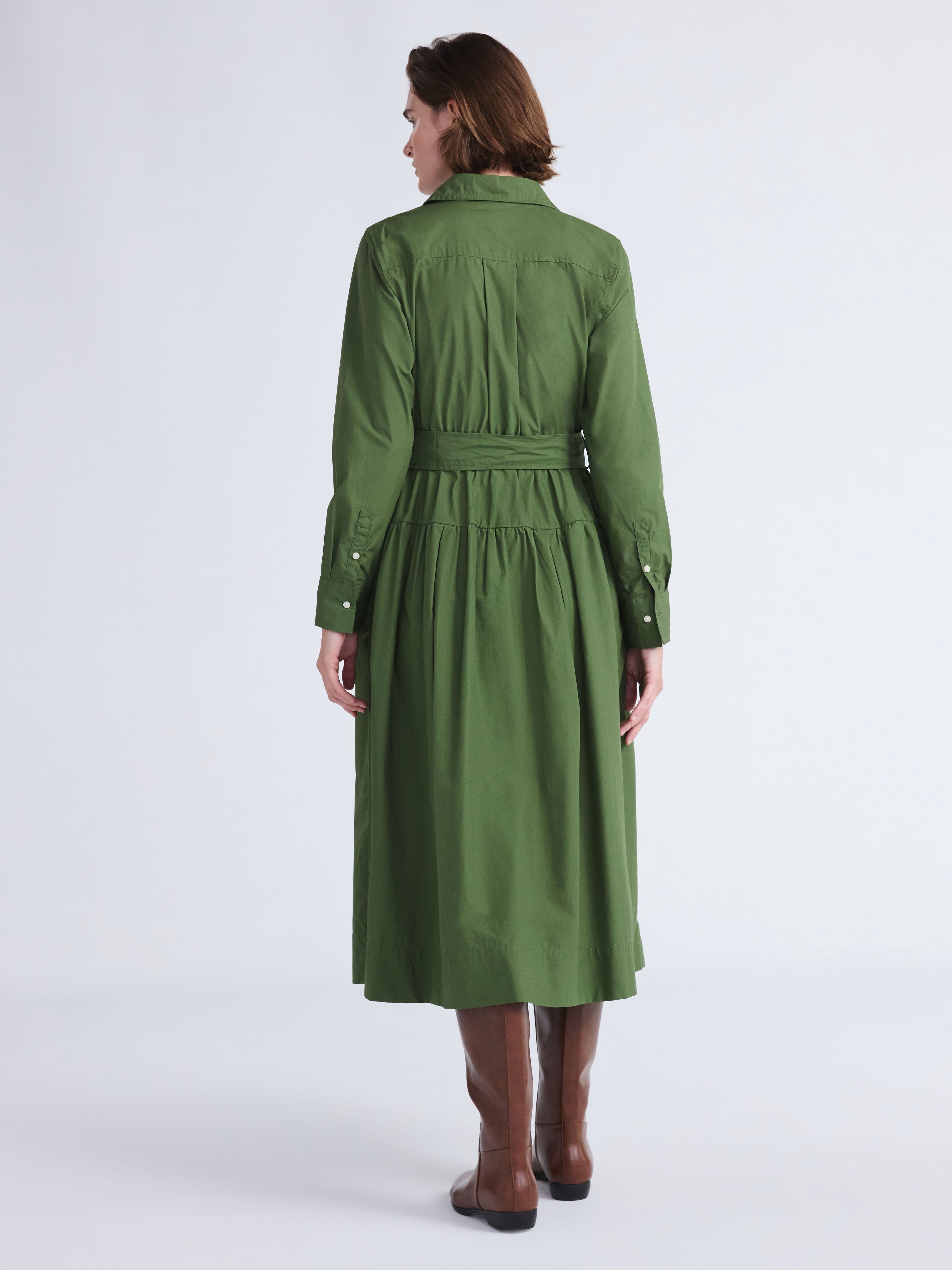 Free Assembly Women's and Women’s Plus Belted Cotton Maxi Shirtdress with Long Sleeves, Sizes XS-4X
