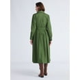 thumbnail image 2 of Free Assembly Women's and Women’s Plus Belted Cotton Maxi Shirtdress with Long Sleeves, Sizes XS-4X, 2 of 5