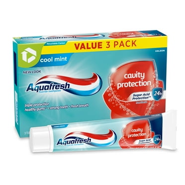 Aquafresh Cavity Protection Fluoride Toothpaste, Cool Mint, 5.6 oz, 3 Pack