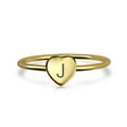 thumbnail image 2 of Bling Jewelry Womens Tiny Minimalist Silver Ring Heart Shape Initial Monogram Gold Plated Sterling, 2 of 5