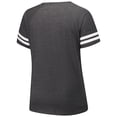 thumbnail image 3 of Women's Fanatics Charcoal Arizona Cardinals Plus Size Logo Striped Raglan Notch Neck T-Shirt, 3 of 3