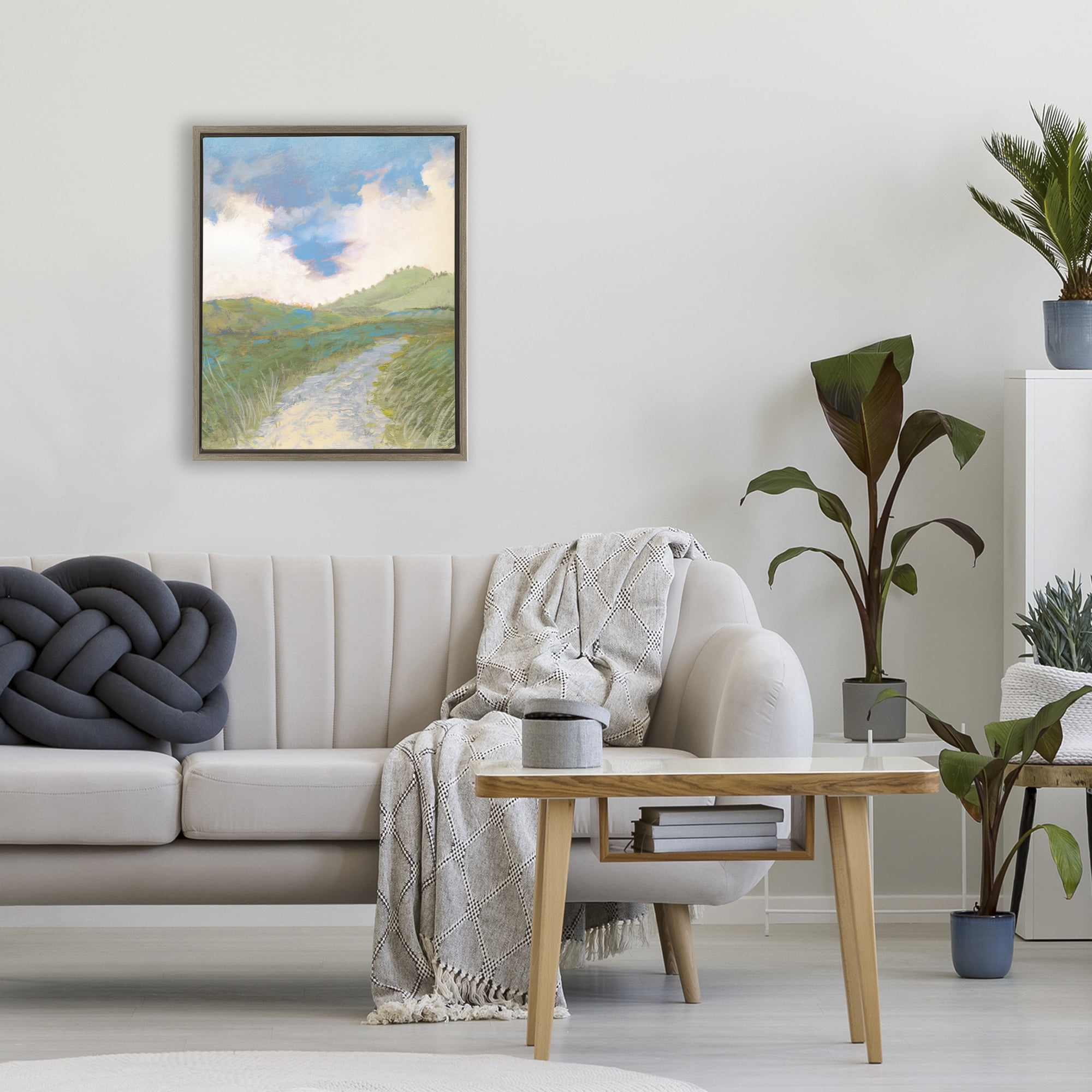 Stupell Industries Windy Path Impression Brown Framed Floater Canvas Wall Art, design by Dan Meneely