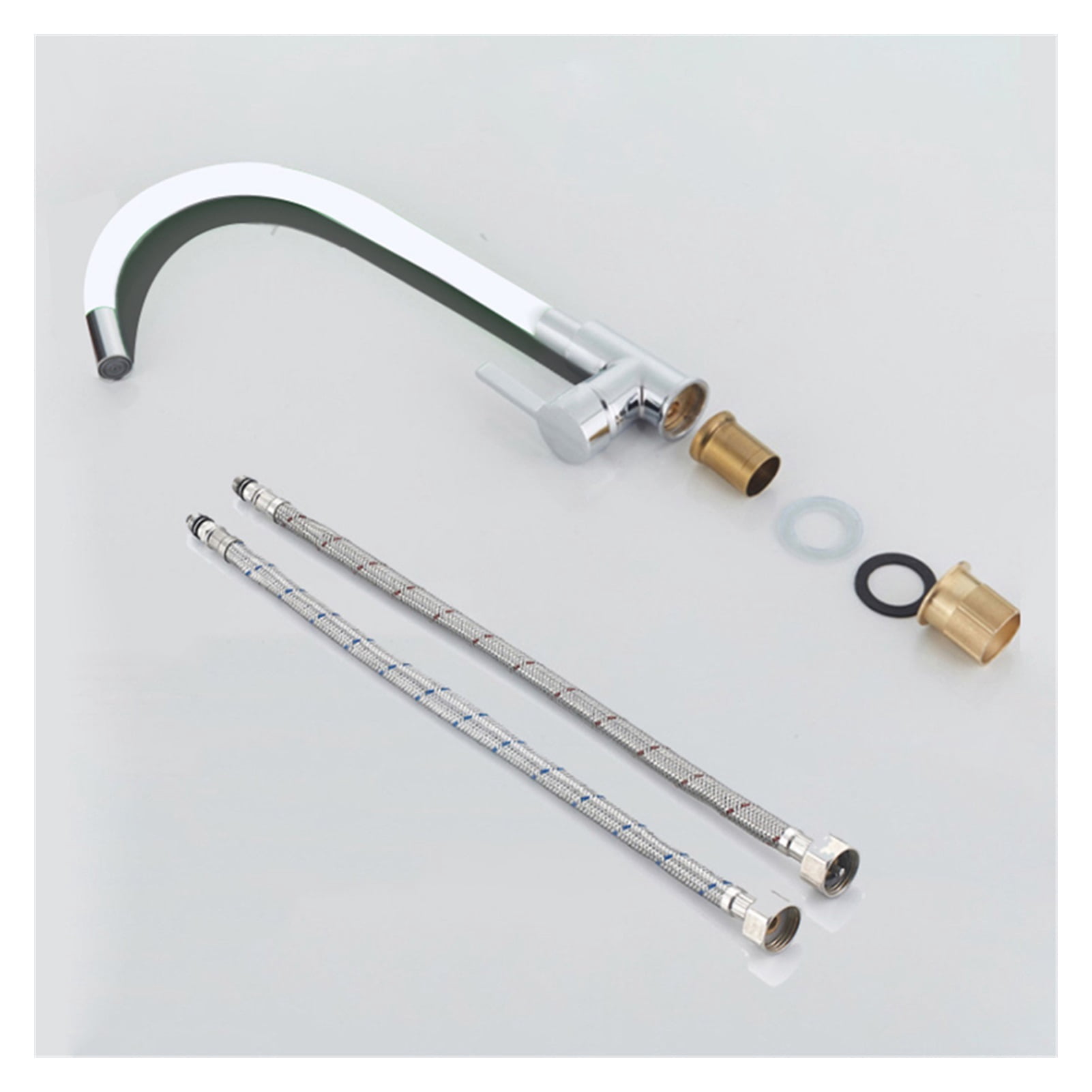 Silica Gel Nose Kitchen Sink Faucet Multiple Colors Available Hot Cold Water Mixer Tap Any Direction Rotating Deck Mount ,Effortless Installation