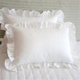 thumbnail image 2 of 100% Cotton Ruffle Pillowcase Ruffled Pillow Cover White Pillow Case, 2 of 5