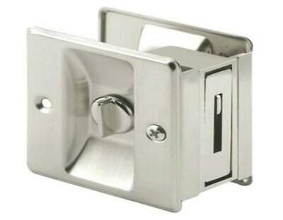 Satin Nickel Prime-Line Products N 7239 Pocket Door Privacy Lock with Pull