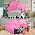 thumbnail image 6 of Twin Bed Canopy Kids Play Tent, Starlight Dream Tent for Kids, Twin Bed Playhouse with Glow-in-the-Dark Stars, Pop-Up Portable Privacy Space for Boys & Girls, Indoor Camping, Reading, Play,Pink, 6 of 8