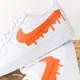 thumbnail image 4 of Air Force 1 Custom White Shoes Orange Drip Swoosh Tangerine Mens Womens Kids S, 4 of 6