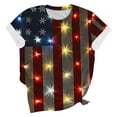 thumbnail image 2 of Cavosen Red White and Blue Clothes for Women Petite 4th of July Short Sleeve Crew Neck Tops USA Flag Print T Shirts Lady XL Red White and Blue Casual Tops Patriotic Tunic Tees Patriotic Clothes, 2 of 5