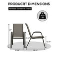thumbnail image 2 of 4 PCS Patio Stackable Dining Chairs, Outdoor Stacking Chairs with Breathable Textilene Fabric & Metal Frame, Outdoor Dinning Seats for Patio, Deck, Backyard, 2 of 7