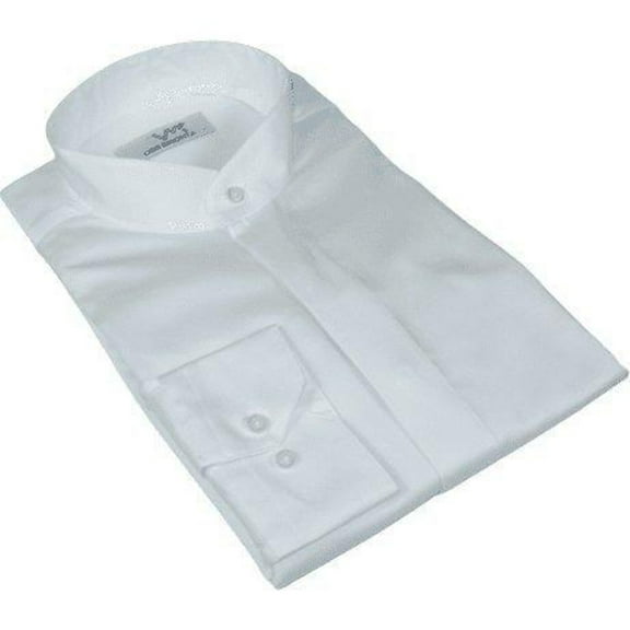Mens CEREMONIA Pastor Shirt 100% Cotton Turkey Banded Collar #stn 13hyk White