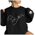 thumbnail image 1 of HNMKIU Hauts pour Femmes Chandail en Molleton Imprimé Surdimensionné Col Rond Manches Longues Chandail, 1 of 4