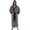 Gray, variant on ShomPort Fleece Bathrobes for Big and Tall Mens Hooded Long Sleeve V-Neck Sleepwear with Pockets Color Block Thermal Loungewear