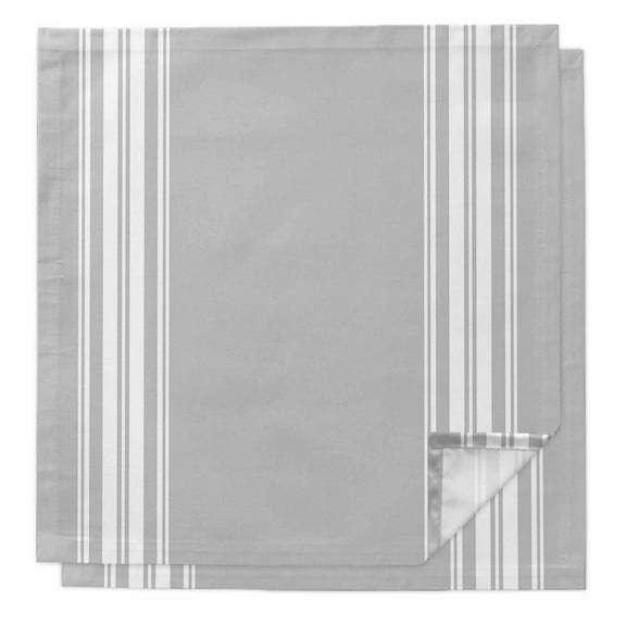 Grey Striped Cloth Napkins Washable Set of 2, Luxurious White Stripes Modern Abstract Art Reusable Dinner Table Napkins Cloth Bulk for Weddings Kitchen Restaurants Hotel Events Parties 20 x 20 Inch