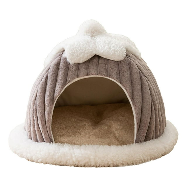 Nido para gatos semicerrado, cama para mascotas, cojín acolchado suave para gatos, tienda para gatos, cama para perros y gatos para animales pequeños, M