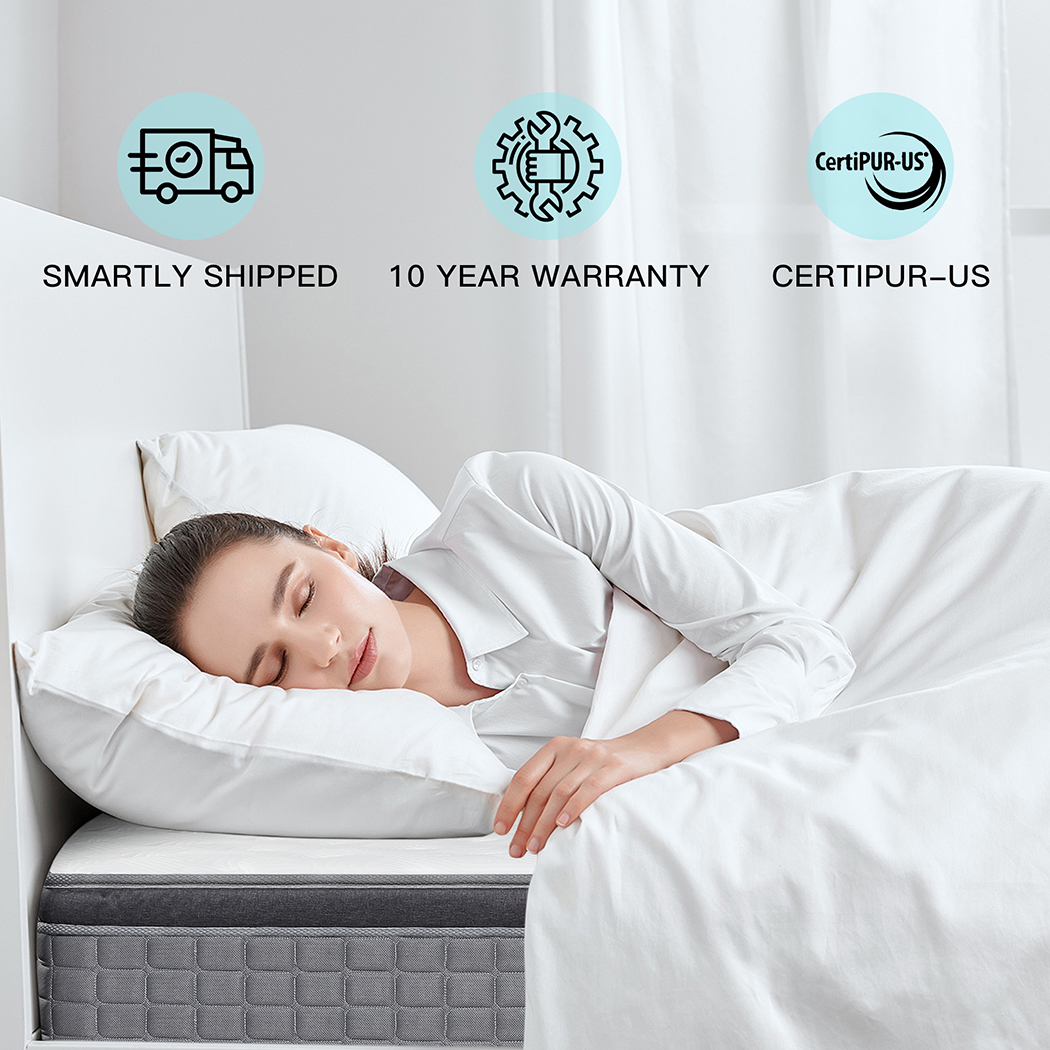 MICOOLS 14" Gel Memory Foam Spring Hybrid Mattress in a Box,Full Mattress