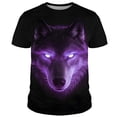 thumbnail image 4 of Wxolcjlv Men's Glowing Wolf Print Short Sleeve T Shirt Crew Neck Regular Fit Daily Wear Pullover Tee, 4 of 4